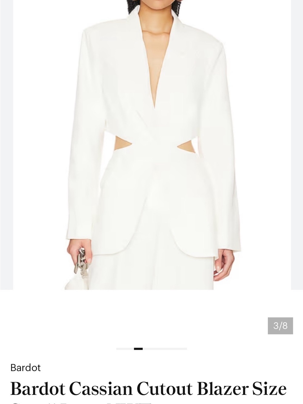 Bardot White Cutout Detail Blazer